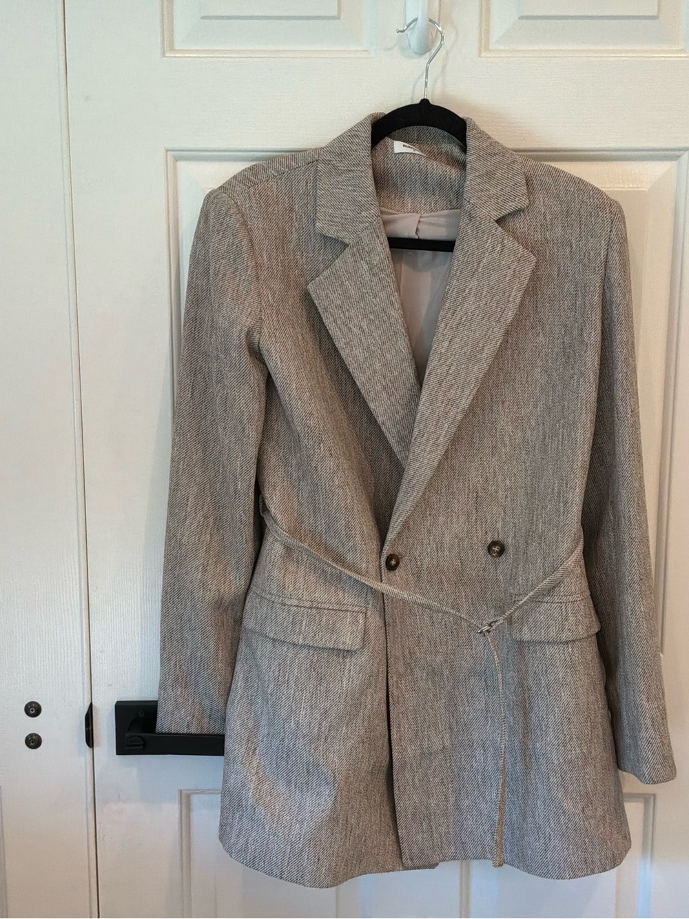 Rumored Light Gray Double-Breasted Blazer
